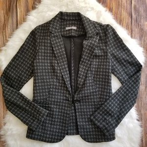 Olivia Moon Women's Houndstooth Gray Blazer Sz Sm